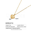 304 Stainless Steel Textured Heart Pendant Necklaces for Women WG102CD-01-4