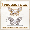 2Pcs 2 Colors Alloy Brooch JEWB-LP0004-11-2