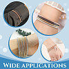 40Pcs 2 Colors Carbon Steel Round Snake Chains Stretch Bracelets Set for Women BJEW-BC0001-09-6