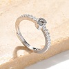 S925 Sterling Silver Adjustable Letter Rings for Women RJEW-M068-01P-C-1