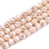 Electroplate Opaque Glass Beads Strands EGLA-T019-05V-1