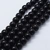 Natural Black Onyx Beads Strands X-G-P369-01-8mm-1