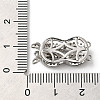 Brass Micro Pave Clear Cubic Zirconia Box Clasps X-KK-E084-28P-3