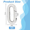 1Pc Rhodium Plated 925 Sterling Silver Spring Rings Clasp STER-PH0002-26-2