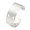 304 Stainless Steel Wide Hollow Saint Benedict Medal Open Cuff Bangles BJEW-S154-01P-1