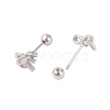 Bowknot Brass Ear Plugs Gauges for Women EJEW-P288-03P-3