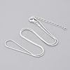 Brass Snake Chain Necklaces X-MAK-T006-11A-S-1