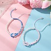 2Pcs ABS Plastic Imitation Pearl Beads Braided Bead Bracelets for Women BJEW-JB13062-1