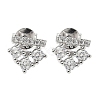 925 Sterling Silver Clear Cubic Zirconia Stud Earrings EJEW-Q032-01C-P-4