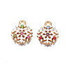 Christmas Rack Plating Alloy Enamel Pendants X-ENAM-N055-129-2