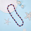 Polymer Clay Rhinestone Round Beaded Necklaces NJEW-SW00049-07-3