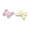 Rack Plating Alloy Enamel and ABS Imitation Pearl Pendants ENAM-T091-55M-G-2
