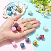 18Pcs 9 Colors Laser & Printed Opaque Acrylic Beads OACR-YW0004-55-5