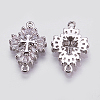 5Pcs Brass Micro Pave Clear Cubic Zirconia Links ZIRC-SZ0005-22-2