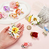 AHADERMAKER 10Pcs 10 Styles Simulation Flower Cloth Alligator Hair Clips PHAR-GA0001-01-3