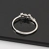 Constellations Rhodium Plated 925 Sterling Silver Micro Pave Clear Cubic Zirconia Adjustable Rings for Women RJEW-P130-01P-E-3