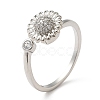Rotatable Cat Eye Open Ring with Cubic Zirconia RJEW-Q776-01G-02-2