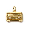 Brass Micro Pave Cubic Zirconia Pendants KK-P308-35G-1