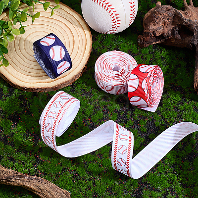 20M 4 Colors Baseball Pattern Heat Transfer Polyester Ribbons OCOR-PH0001-81-1