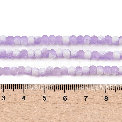 Frosted Crackle Glass Beads Strands GLAA-U001-4mm-M04-1