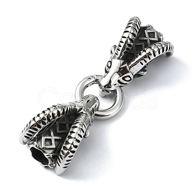 Tibetan Style 304 Stainless Steel Spring Gate Rings FIND-Z046-03AS-02-1