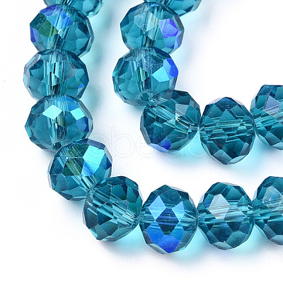 Electroplate Glass Beads Strands X-EGLA-A034-T10mm-L25-1