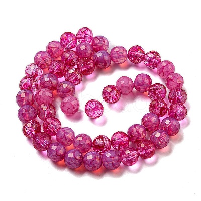 Baking Paint Glass Bead Strands GLAA-G116-02G-1