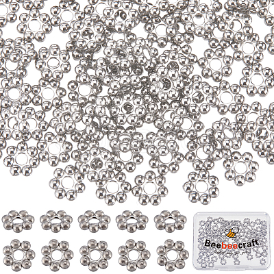 100Pcs 304 Stainless Steel Spacer Beads STAS-BBC0004-34B-1