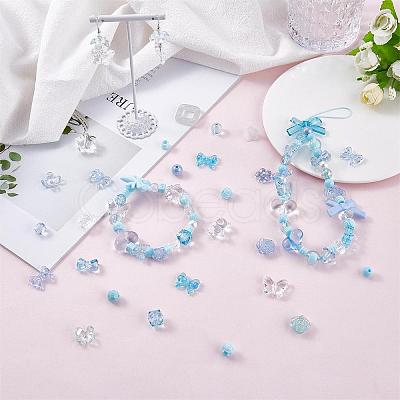 150 Pieces Random Rose Acrylic Beads Bear Pastel Spacer Beads Butterfly Loose Beads for Jewelry Keychain Phone Lanyard Making JX543F-1