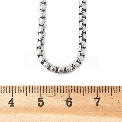 Tarnish Resistant 304 Stainless Steel Venetian Chain Box Chain Necklace Making X-STAS-A028-N031P-A-1