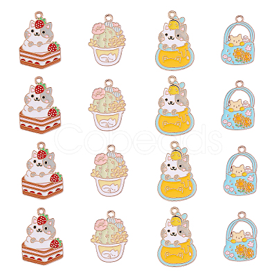 20Pcs 4 Style Alloy Enamel Pendants ENAM-CJ0001-111-1