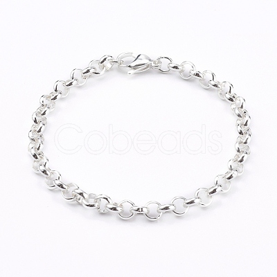 Women's 304 Stainless Steel Rolo Chain Bracelets BJEW-JB05996-01-1