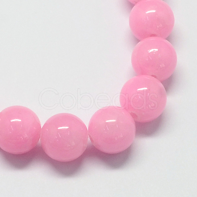 Natural Dyed Yellow Jade Gemstone Bead Strands G-R271-10mm-Y02-1