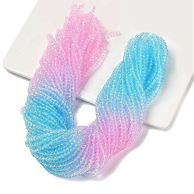 Transparent Painted Glass Beads Strands X1-DGLA-A034-T3mm-A22-1