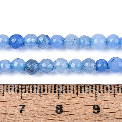 Dyed Natural White Jade Beads Strands X-G-T139-4mm-60-16-1