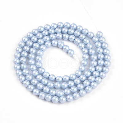Baking Paint Pearlized Glass Pearl Bead Strands HY-N002-3mm-C04-1