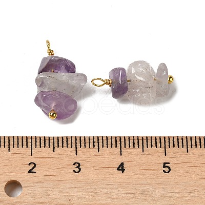 Natural Amethyst Pendants KK-P242-31G-10-1
