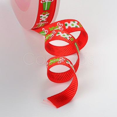 Christmas Theme Polyester Ribbons SRIB-L031-009-01-1