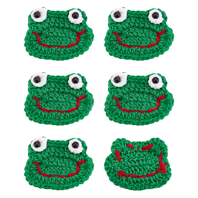 Frog's Head Shape Cartoon Style Polyester Knitted Costume Ornament Accessories DIY-BC0006-65-1