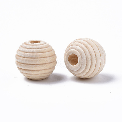 Unfinished Natural Wood Beads WOOD-R266-05-1