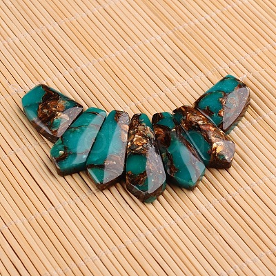 Assembled Dyed Synthetic Imperial Jasper and Bronzite Pendants G-E327-01-1