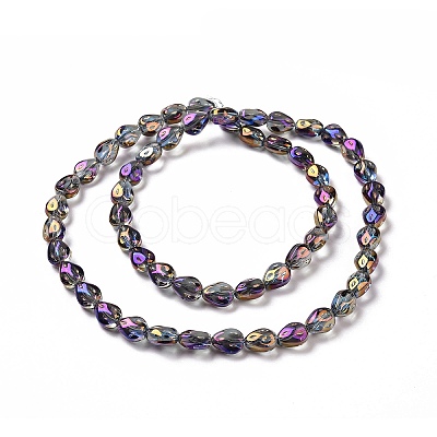 Transparent Electroplate Glass Beads Strands GLAA-C025-02N-1