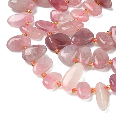 Natural Madagascar Rose Quartz Beads Strands G-P604-A05-01-1