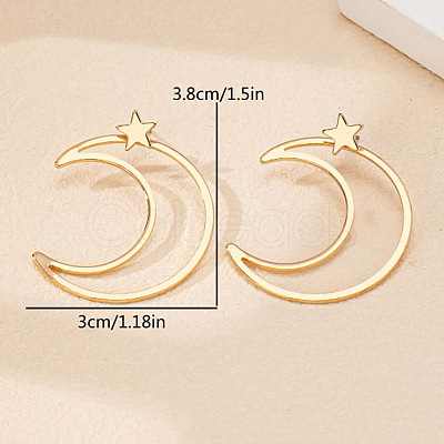 Star with Moon Alloy Stud Earrings FS-WGC80EF-01-1