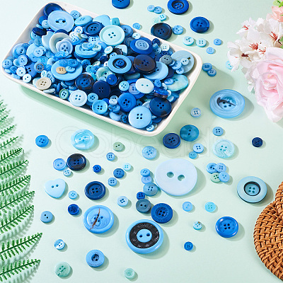 Flat Round Resin Buttons BUTT-TAC0017-01B-1