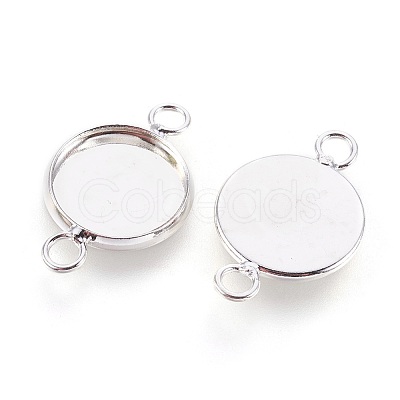 Brass Cabochon Connector Settings X-KK-E058-S-1