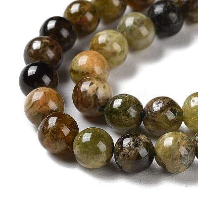 Natural Green Garnet Beads Strands G-Z034-B14-01-1