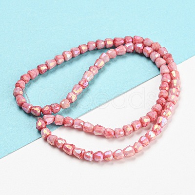 Electroplate Glass Beads Strand GLAA-G088-03-01G-1