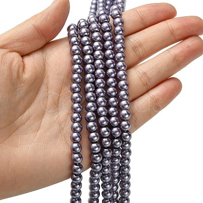 Eco-Friendly Dyed Glass Pearl Round Beads Strands HY-A002-8mm-RB116-1