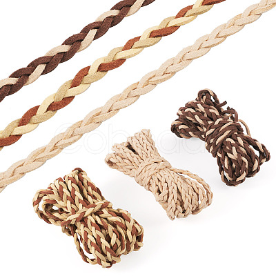 7.5 Yards 3 Colors Braided Flat Faux Suede Cord LW-TA0001-04-1